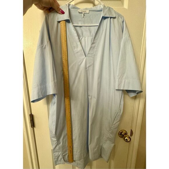 Frame Ciel Collared Deep V-Neck Oversized Wide Sleeve Lindsay Resort Dress S - Picture 6 of 9